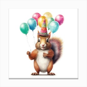 Birthday Squirrel 2 Canvas Print