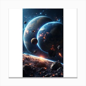 Planets In Space Canvas Print