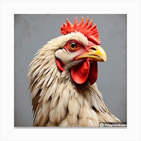 Portrait Of A Chicken Canvas Print