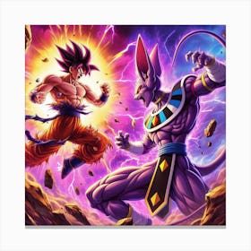 Goku Vs Beerus V2 Canvas Print