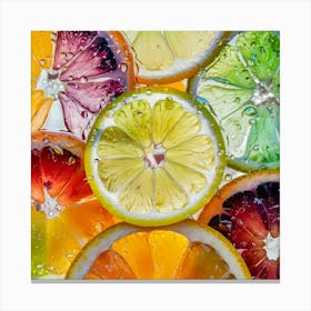 Citrus Slices In Water Canvas Print