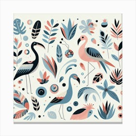 Scandinavian style, Tropical birds 2 Canvas Print