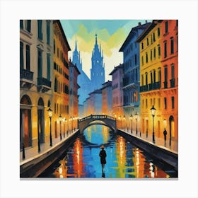 Milan Italy Fauvist Painting Travel Poster Art Print Canvas Print