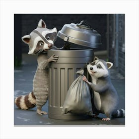 A 3d Render Of A Raccoon And An Opossum Ov53tmops0kfspj9j3k0tq Siio3rpzttcf8qo0ey6jva Canvas Print