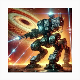 A Sci Fi Depiction Of A Titanstorm Walker Using It Canvas Print