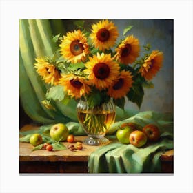 Sunflowers In A Vase 3 Canvas Print