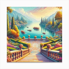 Garden In Como Canvas Print