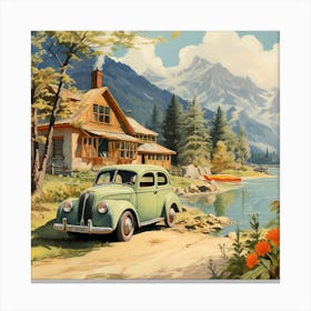 Era of Elegance: Watercolour Depictions of the Forties Canvas Print