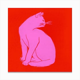 Cat In Pink Canvas Print