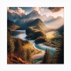 Sunrise In The Mountains Canvas Print