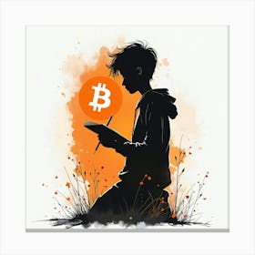 Bitcoin Silhouette Canvas Print