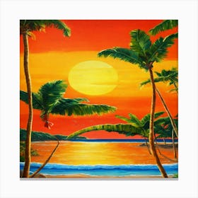 Sunset At The Beach Canvas Print