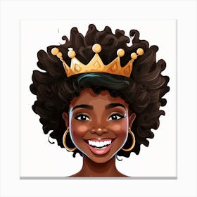 Afro Girl With Crown 1 Canvas Print