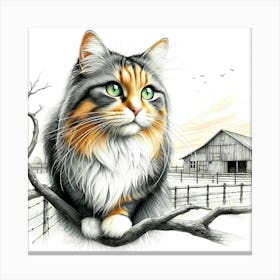 Feline Cat Creative Artwork Illustration 73 Canvas Print