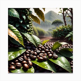 Coffee Beans In The Forest 12 Canvas Print