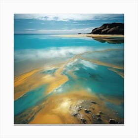 Sunlit Reflections on Golden Beach 2 Canvas Print