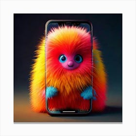 Firefly Creaturemorphic, Smartphone, Fluffy, Soft, Adorable, Innovative, Whimsical, Vibrant, Surreal (11) Canvas Print