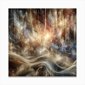 Echoes of Time: Fractured Memories in Woven Light Canvas Print