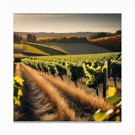 Vineyards At Sunset 6 Canvas Print