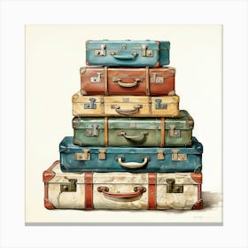 Vintage Travel Luggage Canvas Print