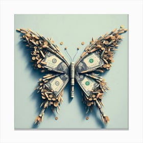 Money Butterfly Art Canvas Print