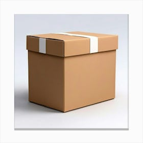 Mock Up Blank Box Parcel Cardboard Customizable Template Unprinted Clean Simple Minimalis (11) Canvas Print