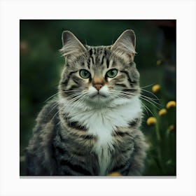 Cat In The Garden Canvas Print