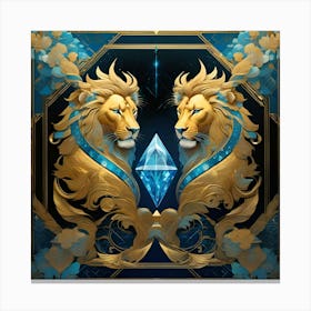 Lions and Diamonds Canvas Print