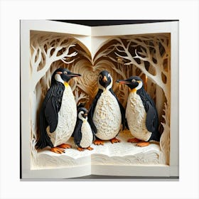 Family Of Penguins Canvas Print