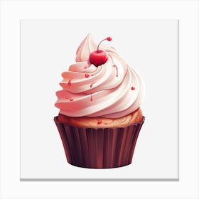 Cupcake With Cherry 21 Canvas Print