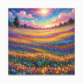 Sunset In The Meadow 2 Canvas Print