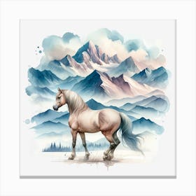 Horse In The Mountains Canvas Print