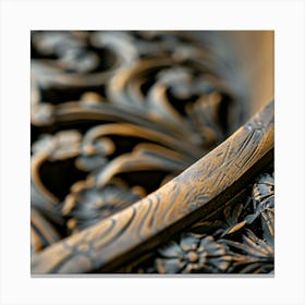 Close Up Of A Carved Wooden Bowl Canvas Print