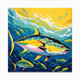 YELLOWFIN TUNA FEEDING FRENZY Canvas Print