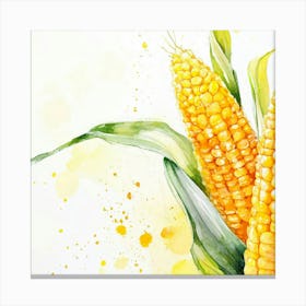 Watercolor Of Corn Canvas Print