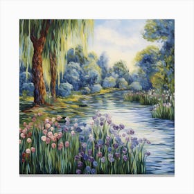 Brushstroke Beauty: Monet's Riverside Reverie Canvas Print