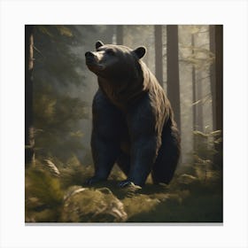 Bear In The Forest 25 Canvas Print