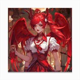 Red Hair Anime Angel Nurse Canvas Print