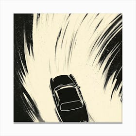 Car Driving Through A Storm Canvas Print