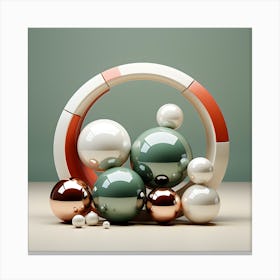 Christmas Abstract 3d Spheres Canvas Print