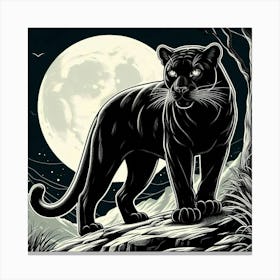 Line Art panther Canvas Print