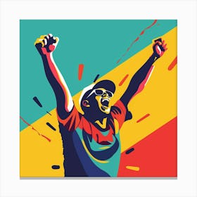 A Sports Fans Cheering Minimal Illustration 1718674625 2 Canvas Print