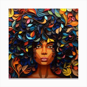 Abstract Afro-American Woman Canvas Print