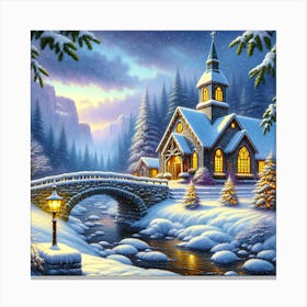 Winter's Silent Glow AI Canvas Print