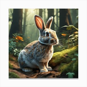 Rabbit In The Forest 120 Canvas Print