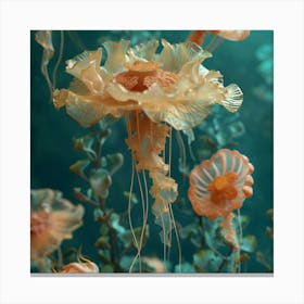 Organic Sculptur Aqua Flower Canvas Print