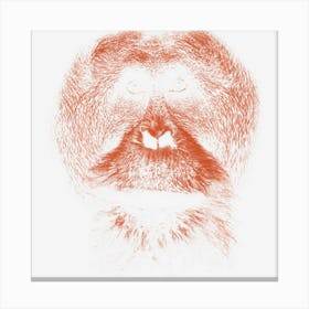 Orangutan Ape Animal Face Portrait Canvas Print