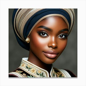 Muslim Woman Wearing A Turban Canvas Print