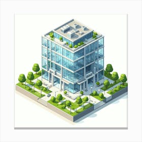 Isometric Office Building 1 Canvas Print