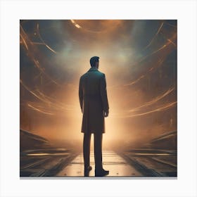 Man Standing In A Tunnel Canvas Print